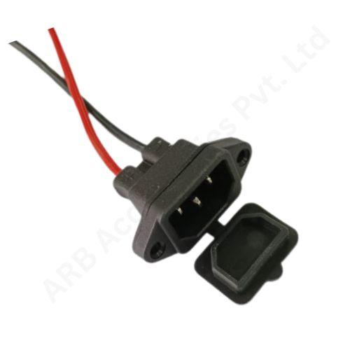 IEC MALE CONNECTER -RUBBER CAP WITH 15CM 14AWG WIRE